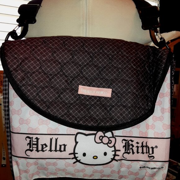 TupperWare Hello Kitty pink and brown big insulated shoulder tote diaper bag - Picture 8 of 9